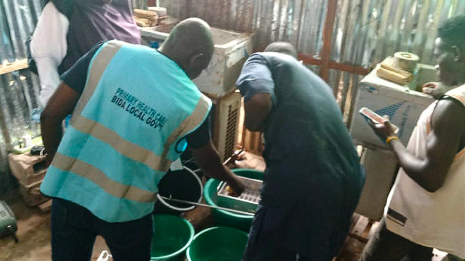 Council officials during the exercise.