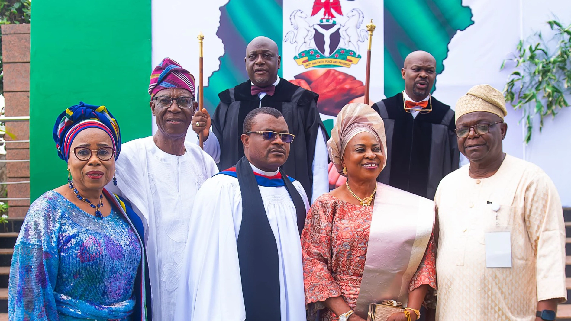 Chairperson, AVMCC Refurbishment Fund Raising Committee, Mrs Gladys Talabi (left); National Harvest Sub-committee Chairman, Mr Bosun Ogunmoyero; Dean of the Cathedral, The Venerable Emmanuel Kolawole; Vice Chancellor, Lagos State University (LASU), Ojo, Prof Ayodeji Badejo and President of the Host Society, Mr Ayo Alofe during the AVMCC’s 2026 National Harvest at Archbishop Vining Memorial Church Cathedral, lkeja…last Sunday