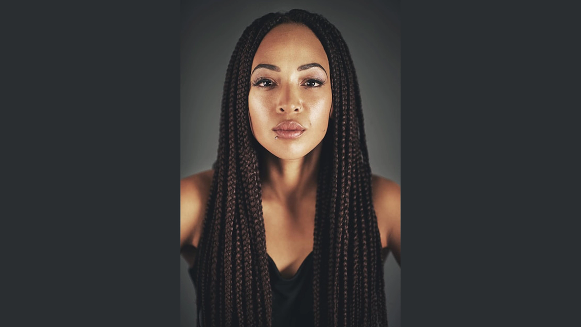 Young woman wearing braids