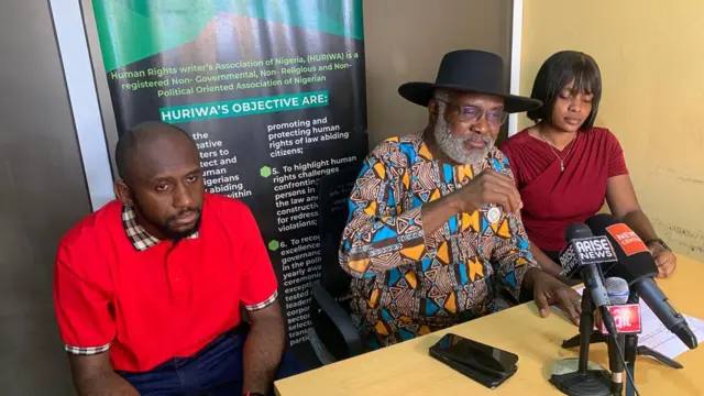 Comrade Emmanuel Onwubiko at a press conference in Abuja